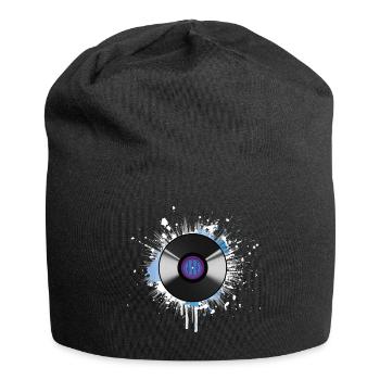 Disque vinyle taché - Bonnet en jersey - noir - Devant