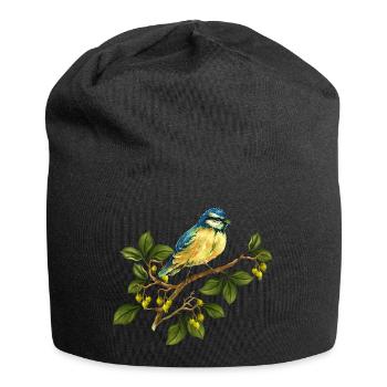 Bunter Vogel - Jersey-Beanie - Schwarz - Vorne