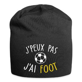je peux pas j'ai foot - Bonnet en jersey - noir - Devant