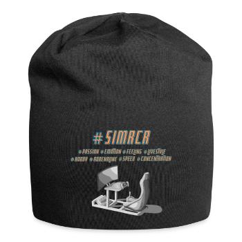 Simracer, Simracing, Cockpit, Wheelchair Gift - Jersey-Beanie - Schwarz - Vorne