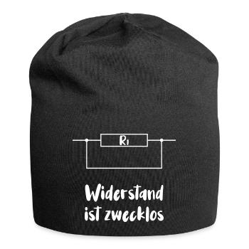 Widerstand ist zwecklos - Jersey-Beanie - Schwarz - Vorne