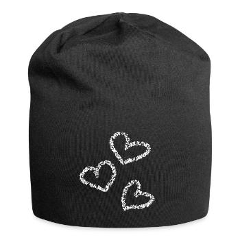 Cœur coeur - Bonnet en jersey - noir - Devant