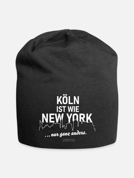 Köln - Jersey-Beanie - Schwarz