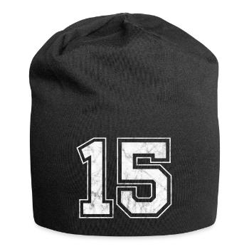 Anzahl 15 - Jersey-Beanie - Schwarz - Vorne