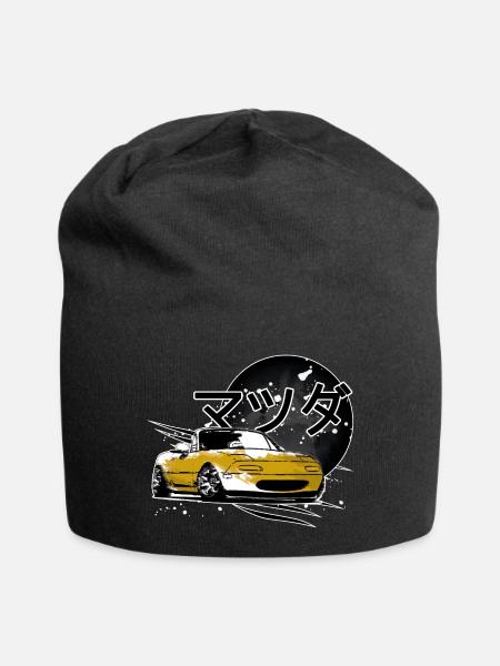 Japanese car Miata Mx5 yellow - Jersey Beanie - black