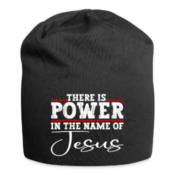 Il y a du pouvoir au nom de Jésus-Christ - Bonnet en jersey - noir - Devant