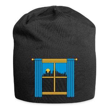 Sun Skyscrapers Big City Windows - Jersey Beanie - black - Front