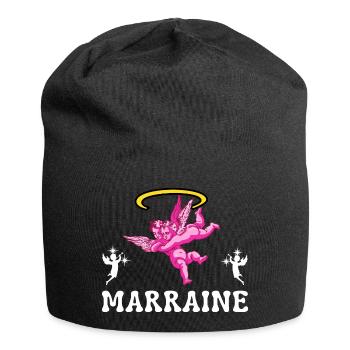 Marraine Baptême Chérubin - Bonnet en jersey - noir - Devant