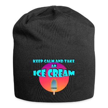 Keep Calm and take an Ice Cream - Bonnet en jersey - noir - Devant