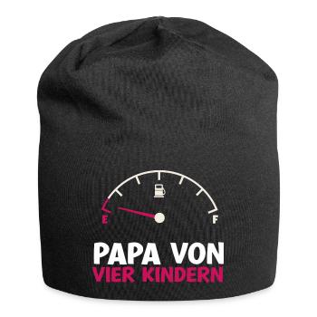 Tank leer Papa von 4 Kindern Vater Vatertag Kind - Jersey-Beanie - Schwarz - Vorne