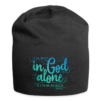 My soul finds rest in God alone - Jersey Beanie - black - Front