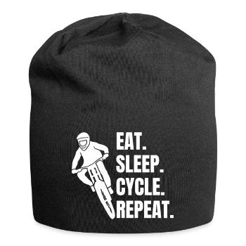 Radfahren Fahrrad Radeln Fahrradtour Mountainbike - Jersey-Beanie - Schwarz - Vorne