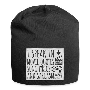 speak lyrics and sarcasm - Jersey Beanie - black - Front
