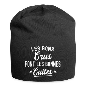 bons crus font les bonnes cuites / humour alcool - Bonnet en jersey - noir - Devant