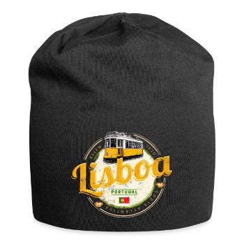 Lisbonne Portugal avec Retro Tram Vintage Souvenir - Bonnet en jersey - noir - Devant