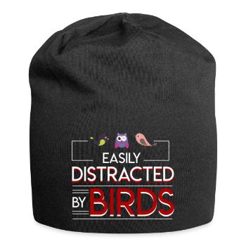 Easily Distracted By Birds Vogelliebhaber - Jersey-Beanie - Schwarz - Vorne