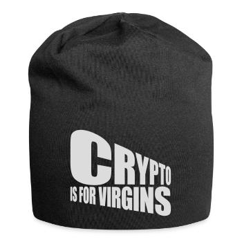 crypto is for virgins - Jersey Beanie - black - Front