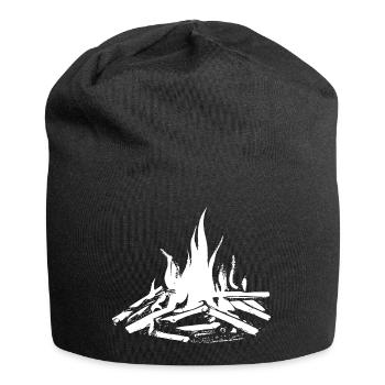 Lagerfeuer Camping Natur Wald Feuer draußen 1 - Jersey-Beanie - Schwarz - Vorne