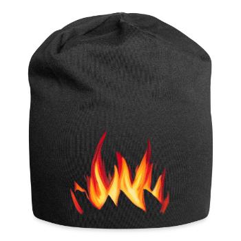 Lagerfeuer Camping Natur Falmmen Feuer Flamme 4 - Jersey-Beanie - Schwarz - Vorne