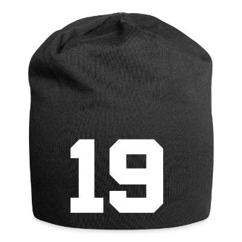 Anzahl 19 - Jersey-Beanie - Schwarz - Vorne