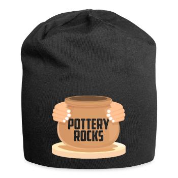 Pottery Rocks Ceramics Artist Pot Maker - Jersey-Beanie - Schwarz - Vorne