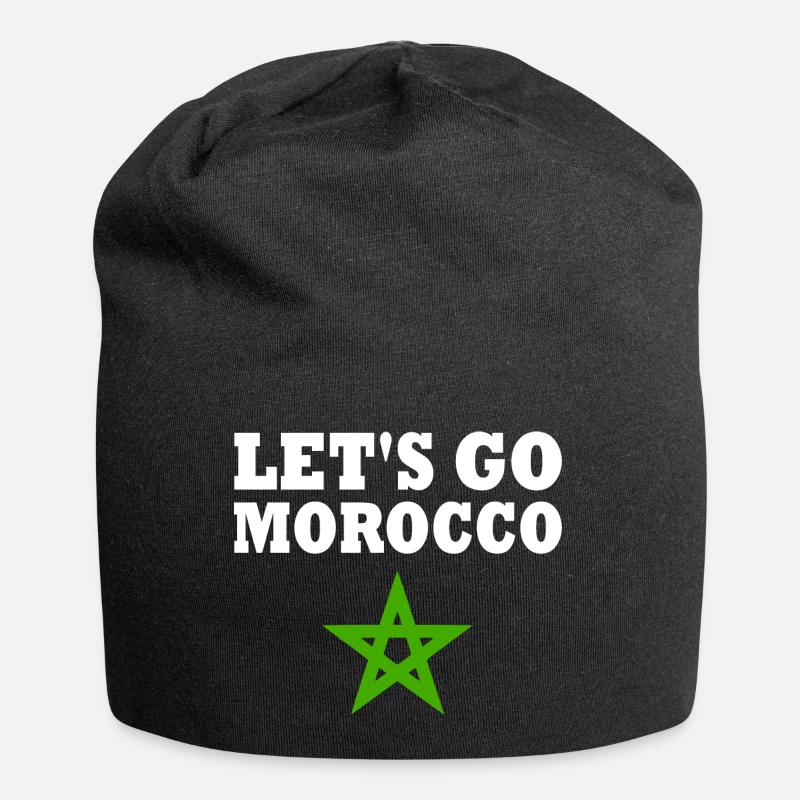 Marokko - Jersey-Beanie - Schwarz