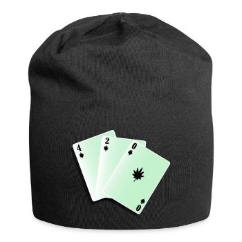 Spielkarten 4,2 & 0 - Jersey-Beanie - Schwarz - Vorne