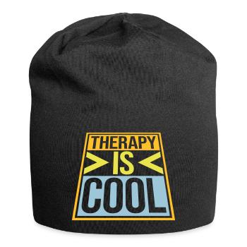 therapy is cool Quote - Jersey Beanie - black - Front