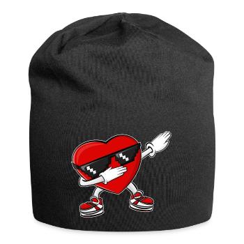 Dabbing Heart Valentine's Day - Jersey Beanie - black - Front