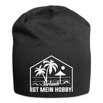 Urlaub ist mein Hobby - ich liebe verreisen - Jersey-Beanie - Schwarz - Vorne