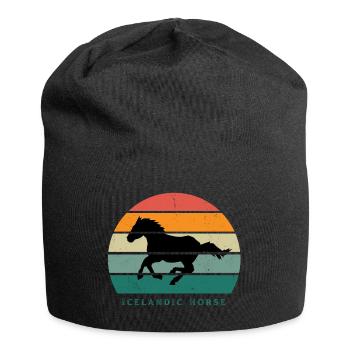 cheval insulaire - Islandais - Bonnet en jersey - noir - Devant