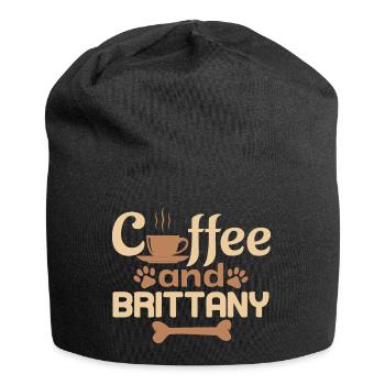coffe and Brittany pet lover - Jersey Beanie - black - Front