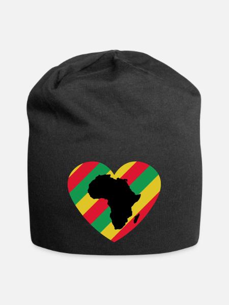 T-shirt Black History Month Africa Heart - Jersey-Beanie - Schwarz