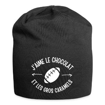 rugby, rugby sport, fan de rugby - Bonnet en jersey - noir - Devant