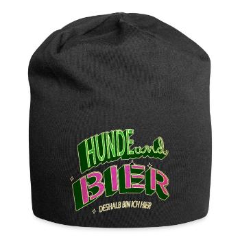 hopfen lieben hundeliebhaber saufen statement - Jersey-Beanie - Schwarz - Vorne