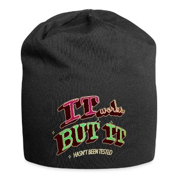 dads favorite gift admin computer humour - Jersey Beanie - black - Front