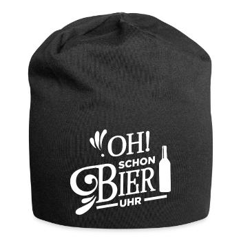 oh schon bier uhr bierflasche - Jersey-Beanie - Schwarz - Vorne