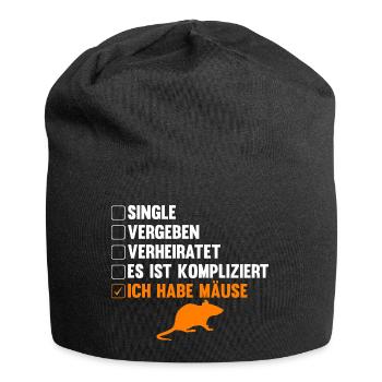 Es ist kompliziert ich habe Mäuse - Jersey-Beanie - Schwarz - Vorne