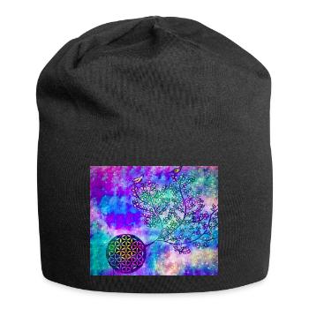 Persischer Lebensbaum Nr. 2 - Jersey-Beanie - Schwarz - Vorne