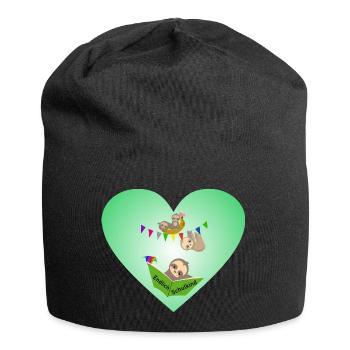 Schulkind Herz süsse Faultiere - Jersey-Beanie - Schwarz - Vorne