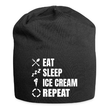 Eat Sleep Ice Cream Repeat - Jersey Beanie - black - Front