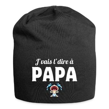 papa, j'aime mon papa, père - Bonnet en jersey - noir - Devant
