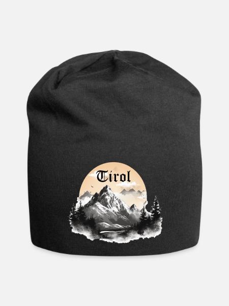 Tirol mit Berge, Geschenkidee Tirol Design - Jersey-Beanie - Schwarz