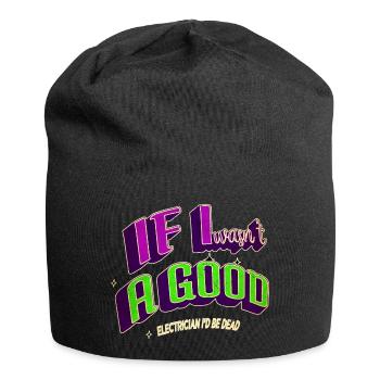 electrician beer electricity gift electric shock - Jersey-Beanie - Schwarz - Vorne