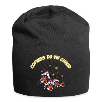 Copines du vin chaud marché de Noël - Bonnet en jersey - noir - Devant