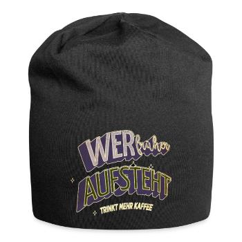 frühstück kaffeetasse coffeeshop humor geschenk - Jersey-Beanie - Schwarz - Vorne