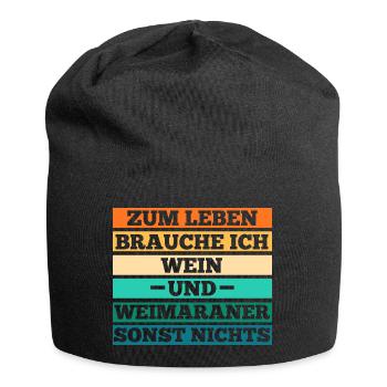 Hund Wein Weimaraner - Jersey-Beanie - Schwarz - Vorne