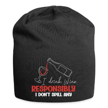 Je bois du vin de manière responsable, je - Bonnet en jersey - noir - Devant