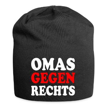 Omas gegen rechts - Jersey-Beanie - Schwarz - Vorne
