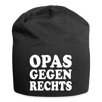 Opas gegen rechts - Jersey-Beanie - Schwarz - Vorne